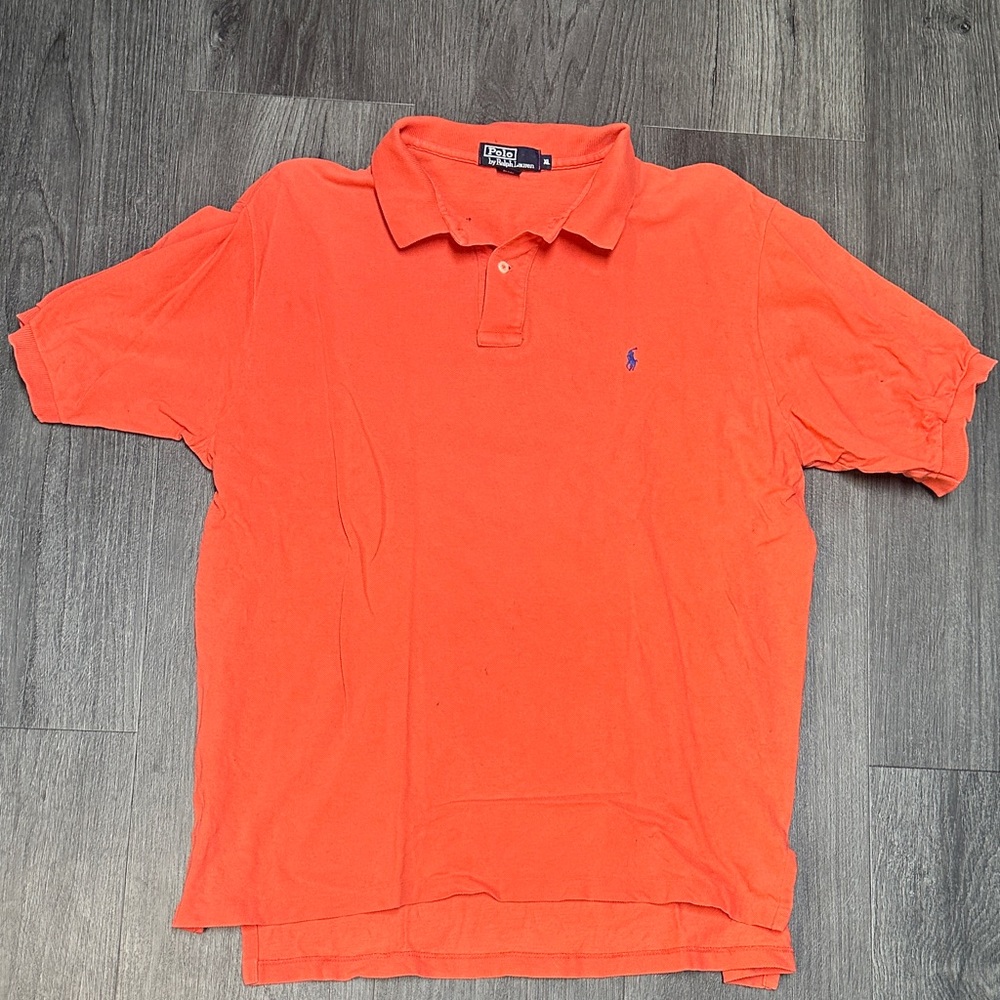 Polo by Ralph Lauren Men's Vibrant Orange Polo Shirt Vintage Old Tag